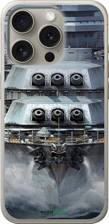 Силиконовый чехол Линкор, world of tanks, wargaming, военный корабль для Apple iPhone 15 Pro - 6453u-3096 изображение 