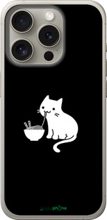 Силіконовий чехол Милий кіт на чорному фоні для Apple iPhone 15 Pro - 6528u-3096 изображение 