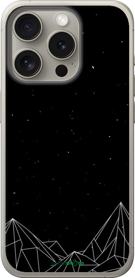 Силиконовый чехол Черно белые абстрактные горы для Apple iPhone 15 Pro - 6437u-3096 изображение 