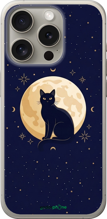Силіконовий чехол Cute Cat Celestial/Witchy для Apple iPhone 15 Pro - 6787u-3096 изображение 