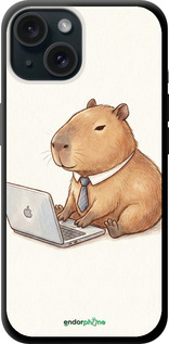 TPU чехол Funny Capybara CEO Working для Apple iPhone 15 - 6777b-3075 изображение 