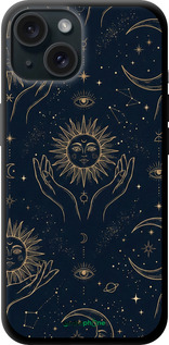 TPU чехол Celestial Harmony: Sun & Moon Gold Mystic Pattern для Apple iPhone 15 - 6778b-3075 изображение 