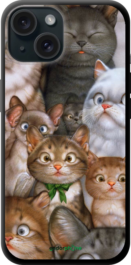 

TPU чорний чохол "Коти" для iPhone 15
