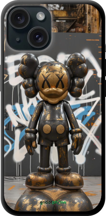 TPU чехол Bronze kaws v3 для Apple iPhone 15 - 6099b-3075 изображение 