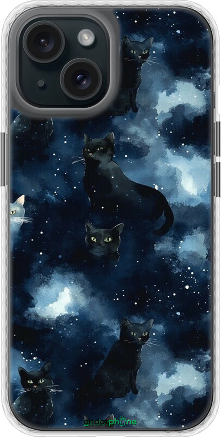 Чохол Bumper чехол Зображення котиків з темною аквареллю для Apple iPhone 15 - 6521pc-3075 изображение 