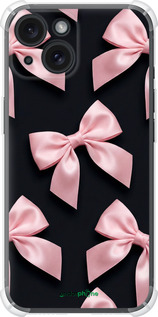 Силіконовий протиударний с посиленими кутами чехол Coquette Ribbons Dark Coquette для Apple iPhone 15 - 6767sp-3075 изображение 