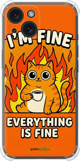 Силикон с усиленными углами чехол 'Funny Cat' для iPhone 15 изображение 5