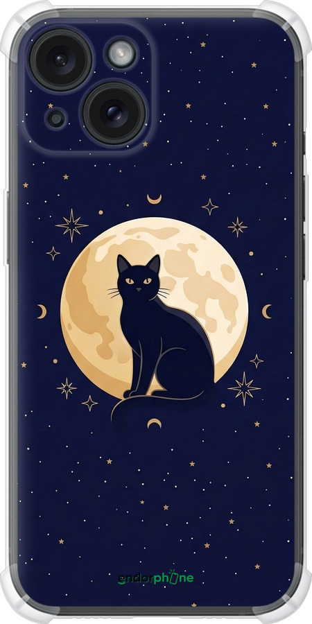 Силикон с усиленными углами чехол Cute Cat Celestial/Witchy для Apple iPhone 15 - 6787sp-3075 изображение 