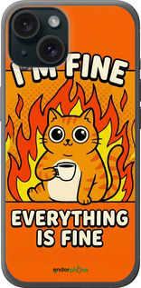 Силіконовий чехол Funny Cat для Apple iPhone 15 - 6786u-3075 изображение 