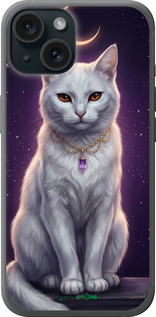 Силіконовий чехол Mystic White Cat Gothic Dark Purple Gold для Apple iPhone 15 - 6805u-3075 изображение 