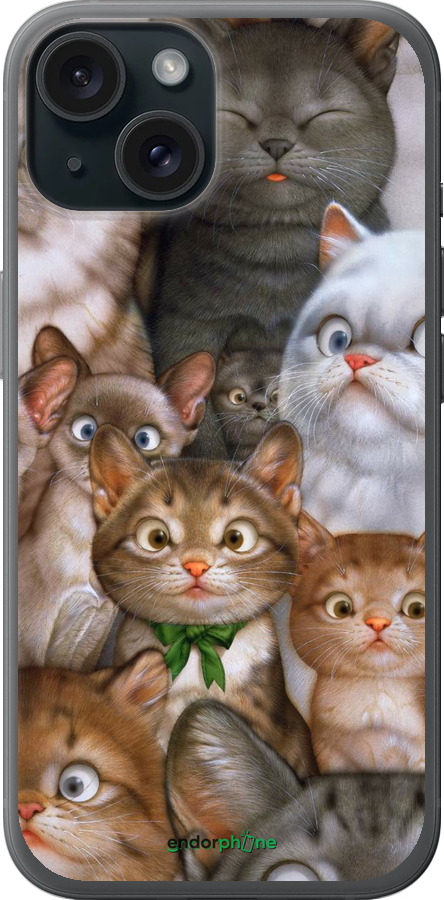 

Силіконовий чохол "Коти" для iPhone 15