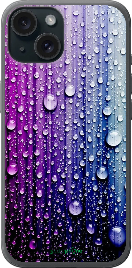 

Силіконовий чохол "Краплини води" для iPhone 15, Синій