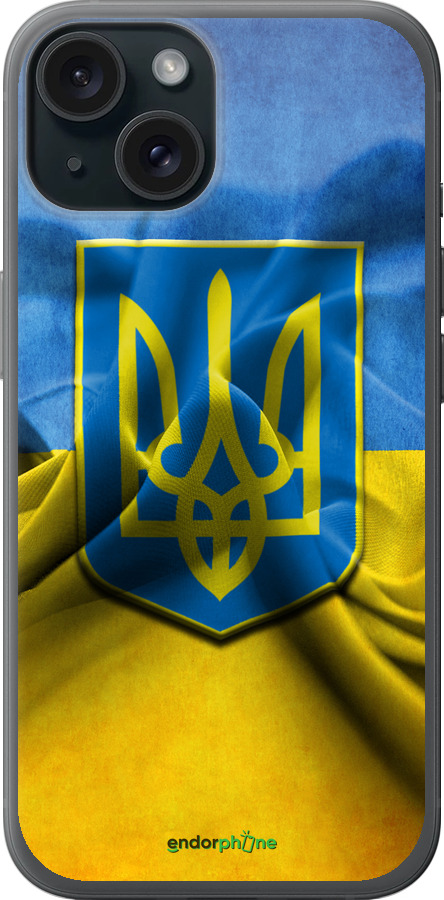 

Силіконовий чохол "Прапор та герб України" для iPhone 15, Блакитний