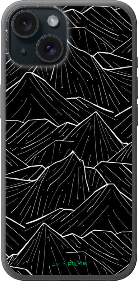 Силиконовый чехол С изображением Темных гор для Apple iPhone 15 - 6489u-3075 изображение 