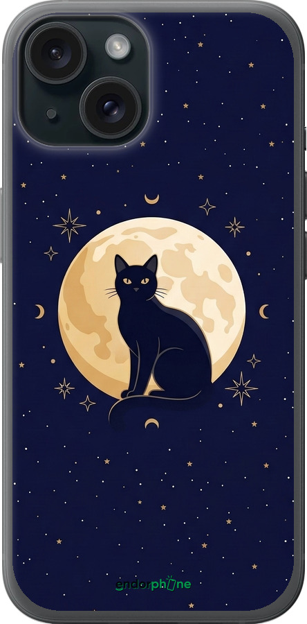 Силіконовий чехол Cute Cat Celestial/Witchy для Apple iPhone 15 - 6787u-3075 изображение 