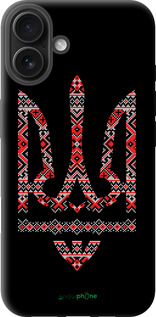 TPU чехол Герб - вышиванка на черном фоне для Apple iPhone 16 Plus - 1196b-3714 изображение 