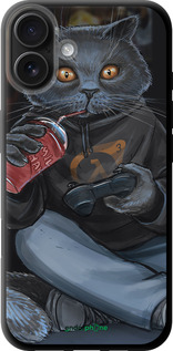 TPU чехол gamer cat для Apple iPhone 16 Plus - 4140b-3714 изображение 