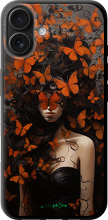 TPU чехол Дівчина з помаранчевими метеликами для Apple iPhone 16 Plus - 5941b-3714 изображение 
