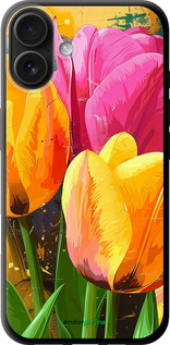TPU чехол Нарисованные тюльпаны для Apple iPhone 16 Plus - 5990b-3714 изображение 