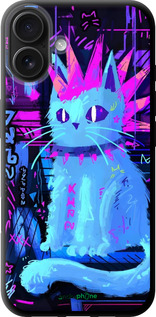 TPU чехол Кот панк для Apple iPhone 16 Plus - 6311b-3714 изображение 