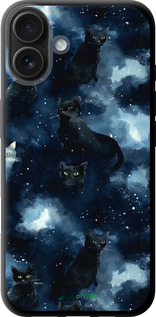 TPU чехол Изображение Кошек с тёмной акварелью для Apple iPhone 16 Plus - 6521b-3714 изображение 