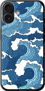TPU чехол Абстрактний малюнок морських хвиль для Apple iPhone 16 Plus - 6538b-3714 изображение 