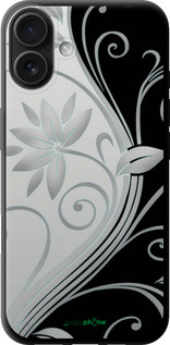 TPU чехол Цветы на чёрно-белом фоне для Apple iPhone 16 Plus - 840b-3714 изображение 