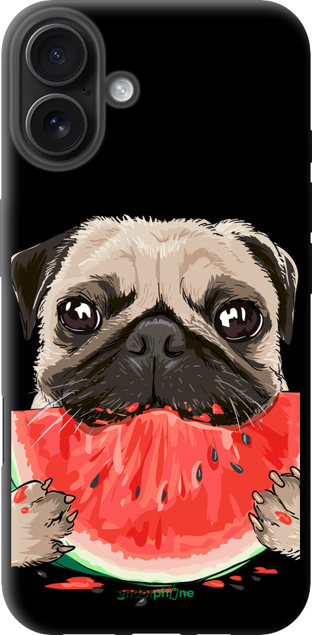 TPU чехол Мопс і кавун для Apple iPhone 16 Plus - 4665b-3714 изображение 