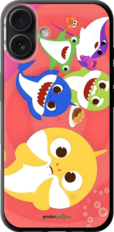 TPU чехол Бейби Шаркс для Apple iPhone 16 Plus - 6305b-3714 изображение 