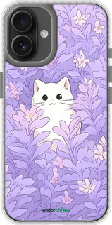 Чехол Bumper чехол Котик в цветах для Apple iPhone 16 Plus - 6390pc-3714 изображение 