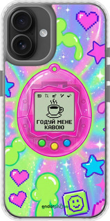 Чехол Bumper чехол Y2K Aesthetic Retro Pet: Годуй мене кавою для Apple iPhone 16 Plus - 6784pc-3714 изображение 