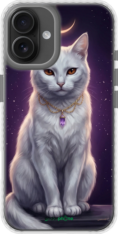 Чохол Bumper MagSafe чехол Mystic White Cat Gothic Dark Purple Gold для Apple iPhone 16 Plus - 6805pm-3714 изображение 