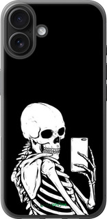 Силіконовий чохол 'Скелет робить Selfie' для iPhone 16 Plus -  зображення 2