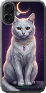 Силиконовый чехол Mystic White Cat Gothic Dark Purple Gold для Apple iPhone 16 Plus - 6805u-3714 изображение 