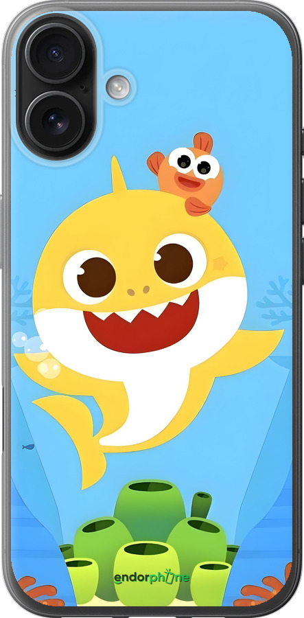 Силиконовый чехол Бейби Шарк для Apple iPhone 16 Plus - 6303u-3714 изображение 