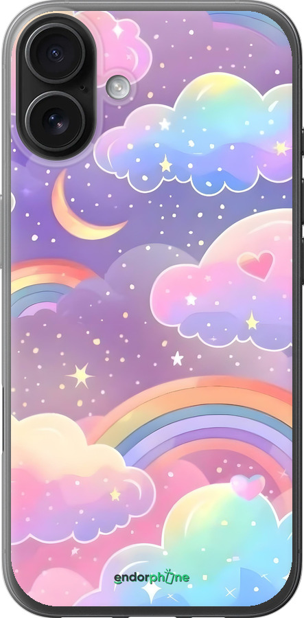 Силиконовый чехол Облака и радуга для Apple iPhone 16 Plus - 6312u-3714 изображение 