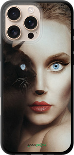 TPU чехол Взгляд женщины и кошки для Apple iPhone 16 Pro Max - 4041b-3706 изображение 