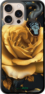 TPU чехол Black snake and golden rose для Apple iPhone 16 Pro Max - 6068b-3706 изображение 