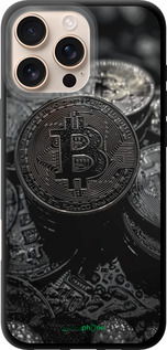 TPU чехол Black Bitcoin для Apple iPhone 16 Pro Max - 6090b-3706 изображение 