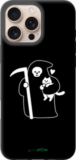 TPU чехол Минималистичный арт: смерть и кошка для Apple iPhone 16 Pro Max - 6529b-3706 изображение 