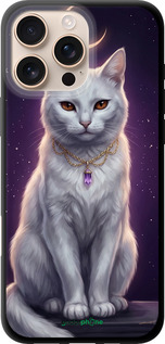 TPU чехол Mystic White Cat Gothic Dark Purple Gold для Apple iPhone 16 Pro Max - 6805b-3706 изображение 