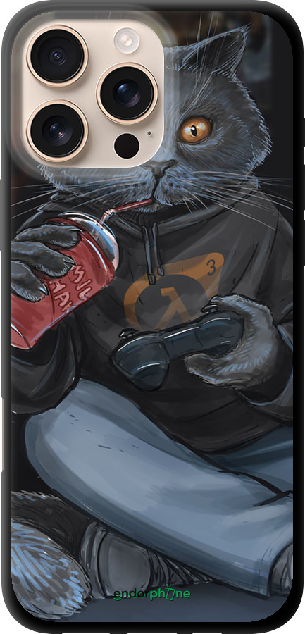 TPU чехол gamer cat для Apple iPhone 16 Pro Max - 4140b-3706 изображение 