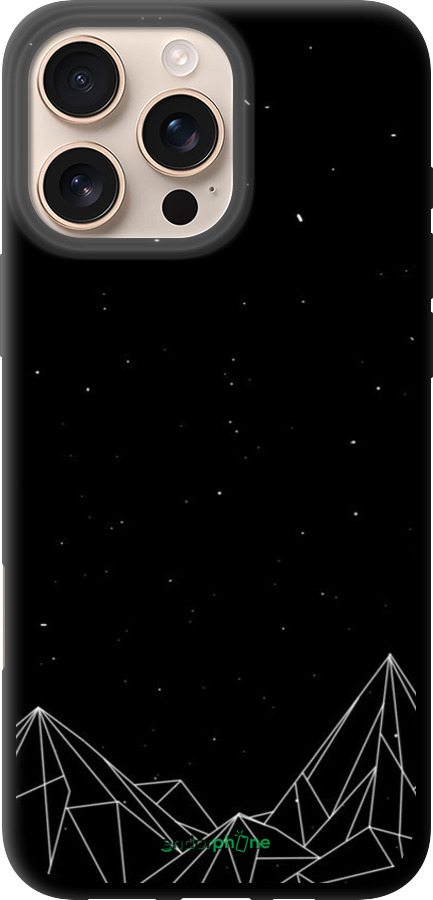 TPU чехол Черно белые абстрактные горы для Apple iPhone 16 Pro Max - 6437b-3706 изображение 