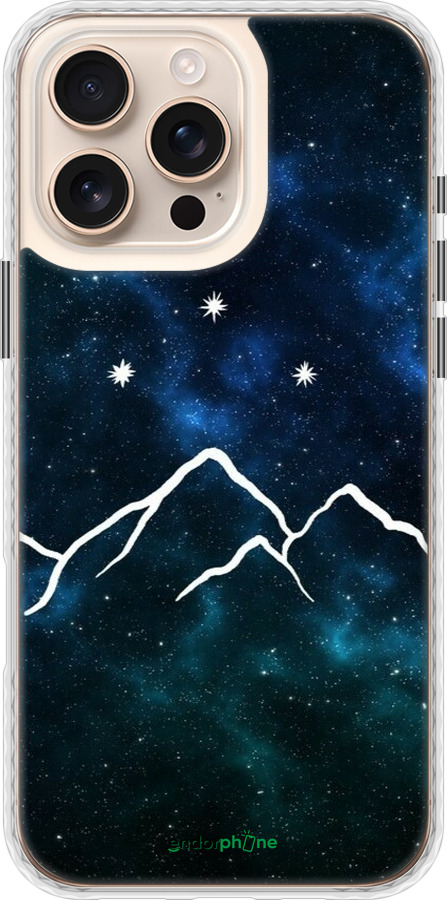 Чехол Bumper чехол Горы и звезды нарисованы на фоне галактики для Apple iPhone 16 Pro Max - 6490pc-3706 изображение 