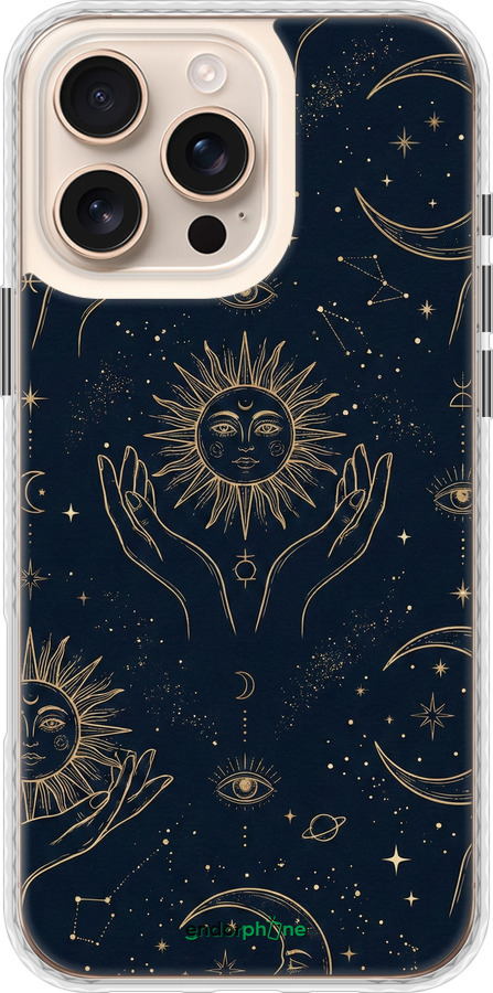 Чехол Bumper чехол Celestial Harmony: Sun & Moon Gold Mystic Pattern для Apple iPhone 16 Pro Max - 6778pc-3706 изображение 