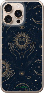 Силіконовий чехол Celestial Harmony: Sun & Moon Gold Mystic Pattern для Apple iPhone 16 Pro Max - 6778u-3706 изображение 