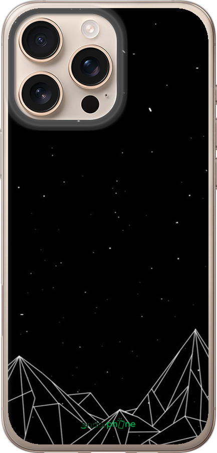 Силіконовий чехол Чорно білі абстрактні гори для Apple iPhone 16 Pro Max - 6437u-3706 изображение 
