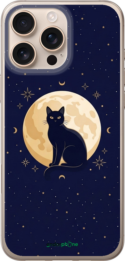 Силиконовый чехол Cute Cat Celestial/Witchy для Apple iPhone 16 Pro Max - 6787u-3706 изображение 