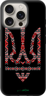 TPU чехол Герб - вышиванка на черном фоне для Apple iPhone 16 Pro - 1196b-3708 изображение 