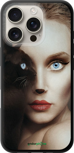 TPU чехол Взгляд женщины и кошки для Apple iPhone 16 Pro - 4041b-3708 изображение 
